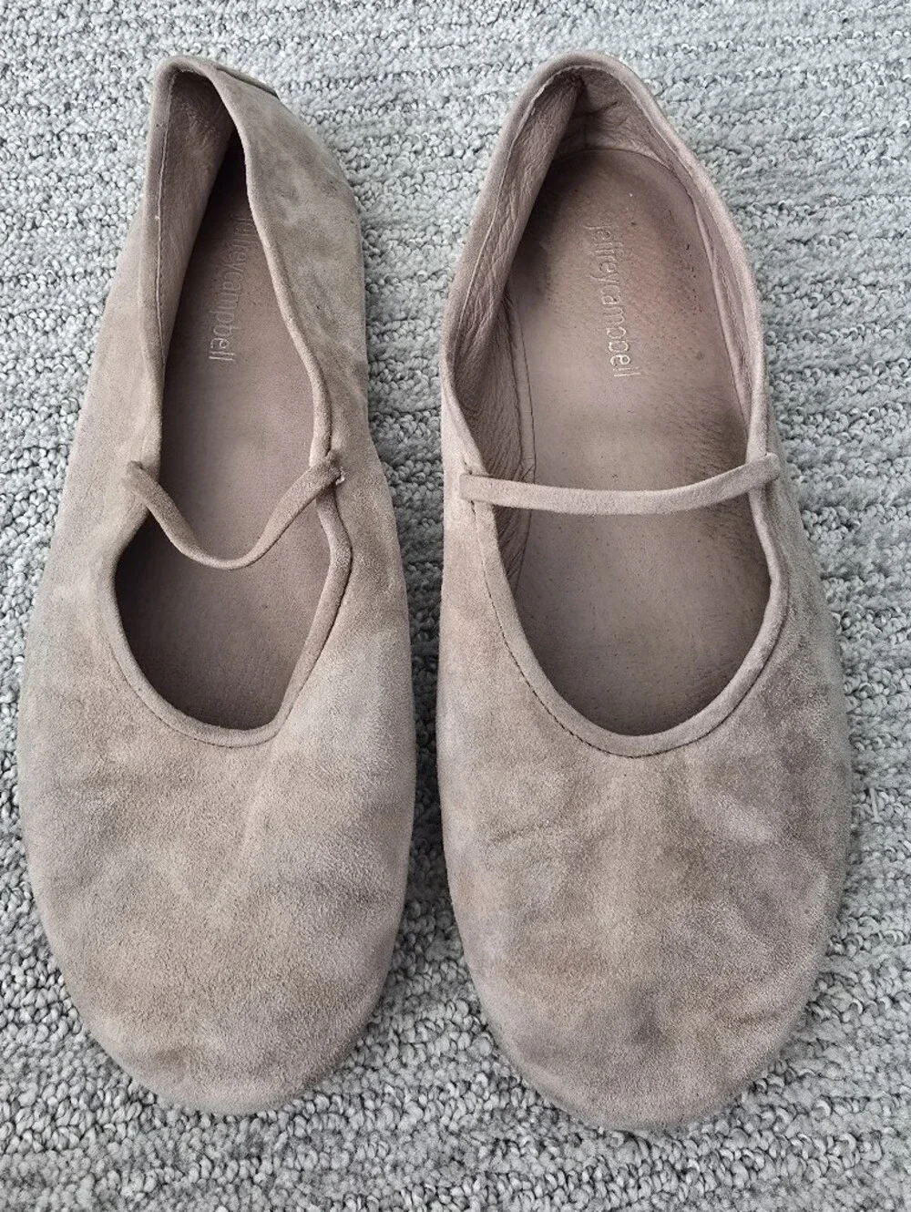 Jeffrey Campbell Dancerina Suede Ballet Mary Jane Flats in Taupe Brown Msrp $150 - Picture 4 of 8